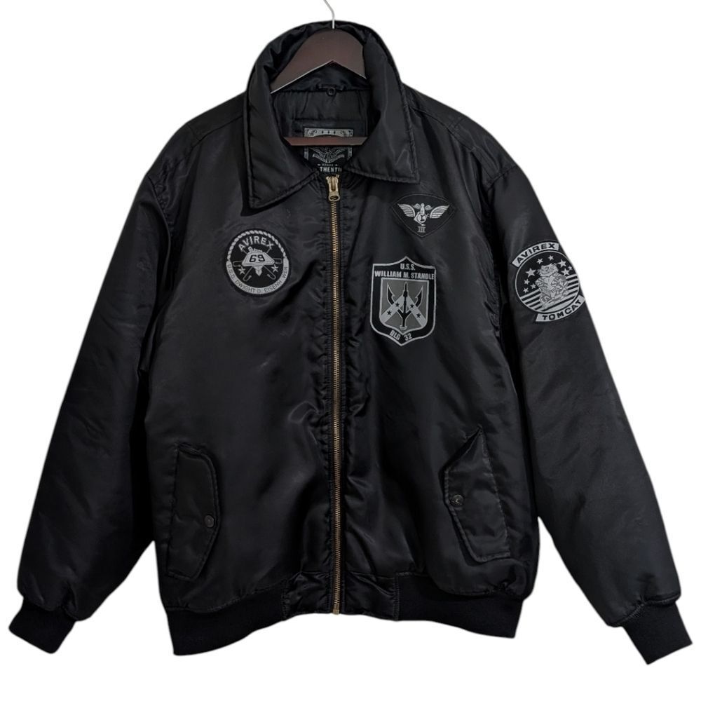 Avirex Authentic Engineered Military Bomber Jacket - Men's L - Black Tomcat